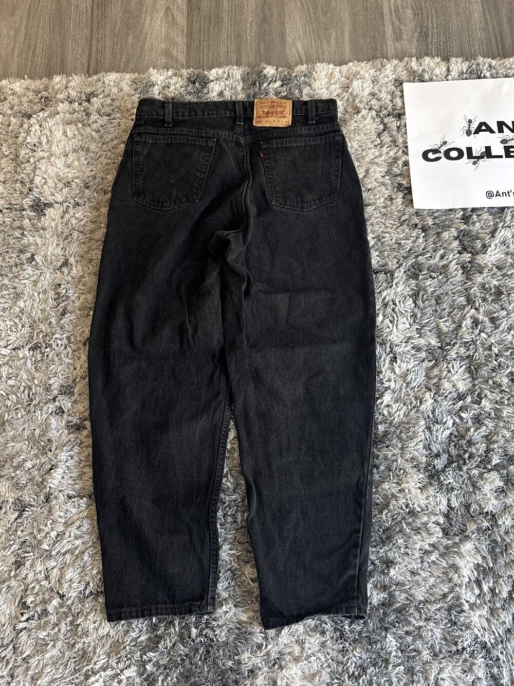 Levi'S Red 90 S Levi 560 Black Denim Loose Fit Tapered Leg Men 33X29 Sz 33X29